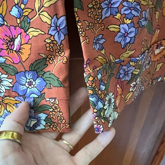 Maeve by Anthropologie Floral Crop Wide Leg Pants Size 2 Cottagecore Boho Retro - Picture 5 of 11